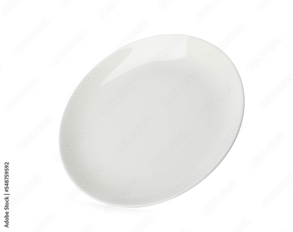 Clean empty ceramic plate isolated on white Clean empty ceramic plate isolated on white