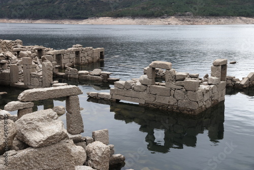 The ruins of Vilarinho da Furna during the dry season, when the former-village becomes exposed Peneda-Geres Portugal photo