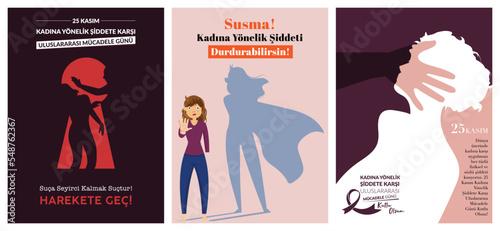 International Day for the Elimination of Violence Against Women Poster, Flyer, Social Media Translate: Kadına Yönelik Şiddete Karşı Uluslararası Mücadele Günü Poster, Afiş, Broşür