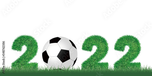 2022, サッカーボール、芝生 PNG