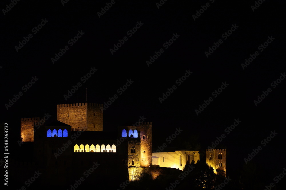 Night view of the Castle of Leiria (Castelo de Leiria), a medieval castle overlooking the city Leiria, in the Centro Region of Portugal Night view of the Castle of Leiria (Castelo de Leiria), a medieval castle overlooking the city Leiria, in the Centro Region of Portugal