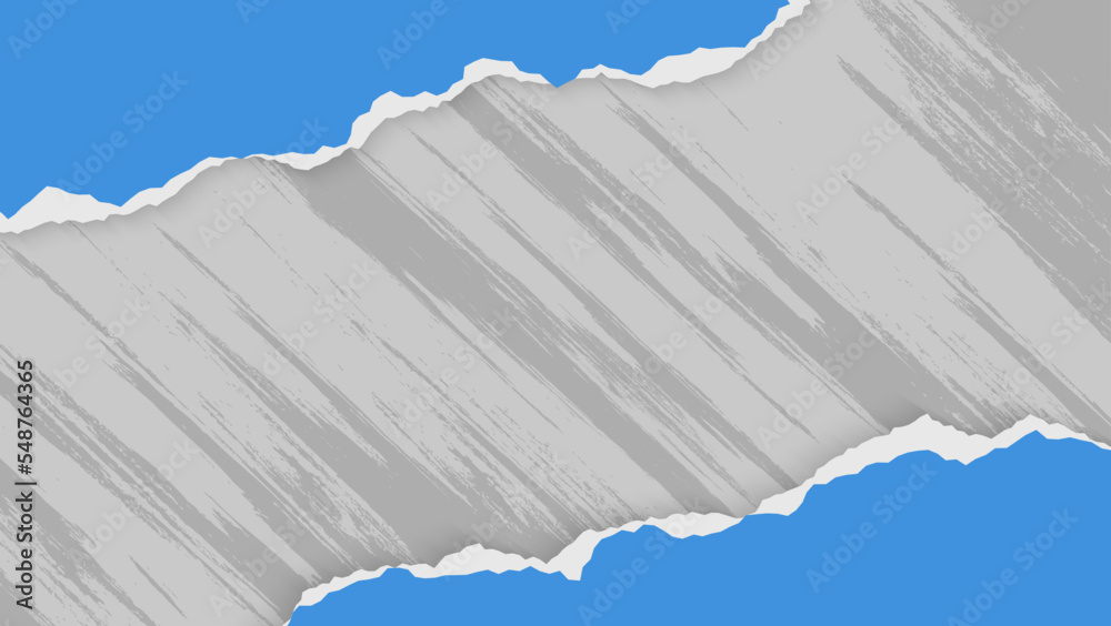 Abstract Blue Paper Ripped Frame In Wall Grunge Background