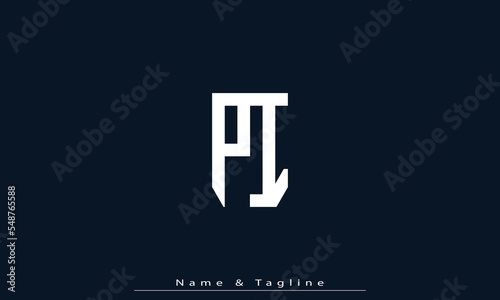 Alphabet letters Initials Monogram logo PI , IP