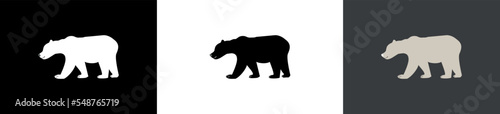 Polar bear silhouette vector illustration.