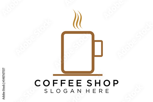 Coffee logotype. Minimalist coffee logo concept, fit for caffe, restaurant, packaging and coffee business. Illustration vector logo.