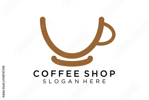 Coffee logotype. Minimalist coffee logo concept, fit for caffe, restaurant, packaging and coffee business. Illustration vector logo.