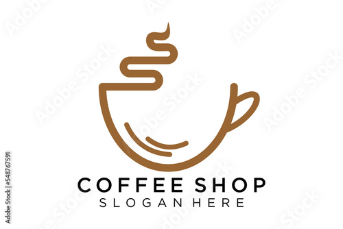 Coffee logotype. Minimalist coffee logo concept, fit for caffe, restaurant, packaging and coffee business. Illustration vector logo.