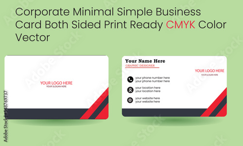 Corporate minimal simple business card design