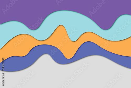 Abstract multicolor paper cut background. Wave carve template vector illustration
