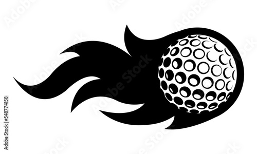 Golf ball in burning fire flame Golf ball vector art car vinyl sticker motorcycle truck decal