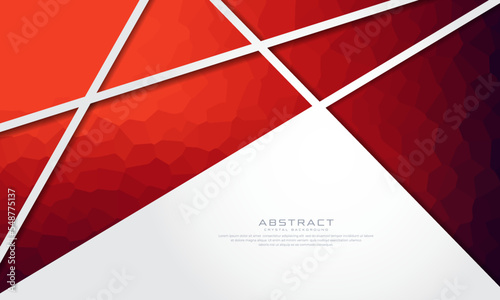 Red crystal gradient background with abstract geometric lines. Eps 10 Vector design