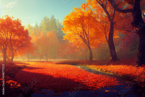 Autumn landscape paint © Alexandre