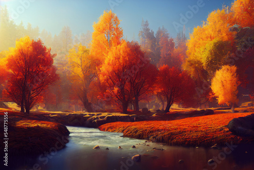 Autumn landscape paint © Alexandre