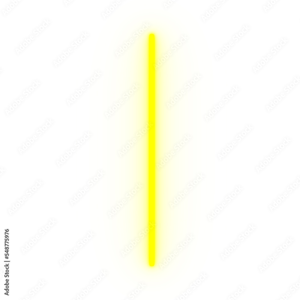 yellow neon stick on a white background