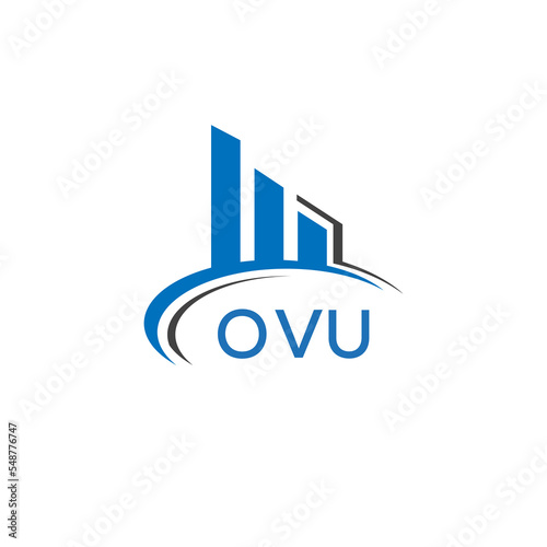 OVU letter logo. OVU blue image. OVU Monogram logo design for entrepreneur and business. OVU best icon.	
 photo