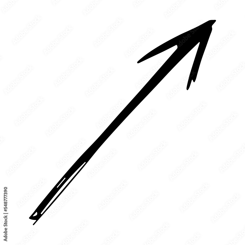 Hand drawn ink arrow illustration in sketch style. Business doodle clipart. Single element for design Hand drawn ink arrow illustration in sketch style. Business doodle clipart. Single element for design