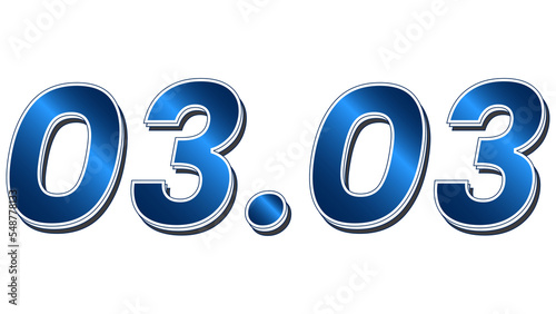 Vector of blue gradient with text 03.03, suitable for advertising content