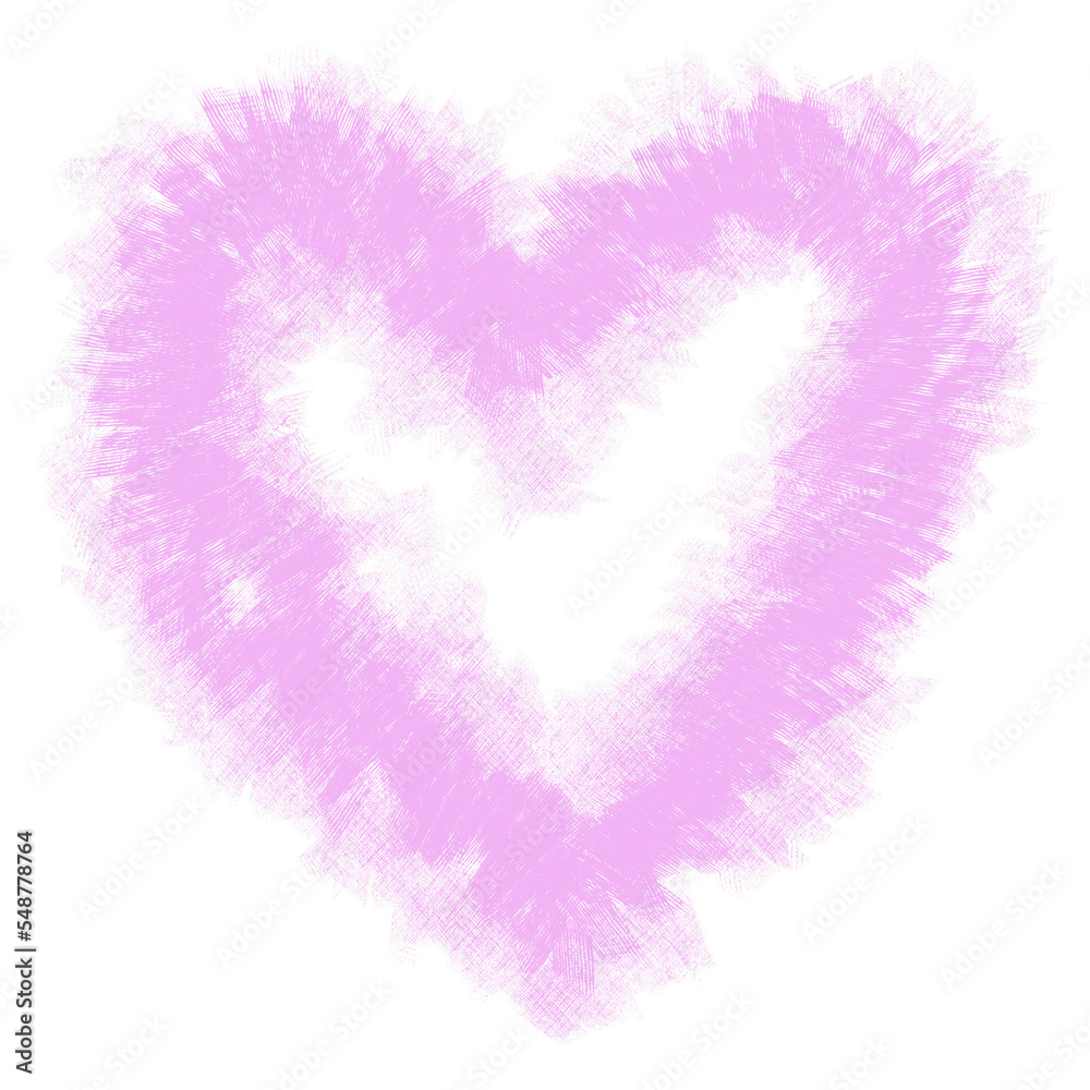 Pink painting heart love couple, abstract heart digital painting