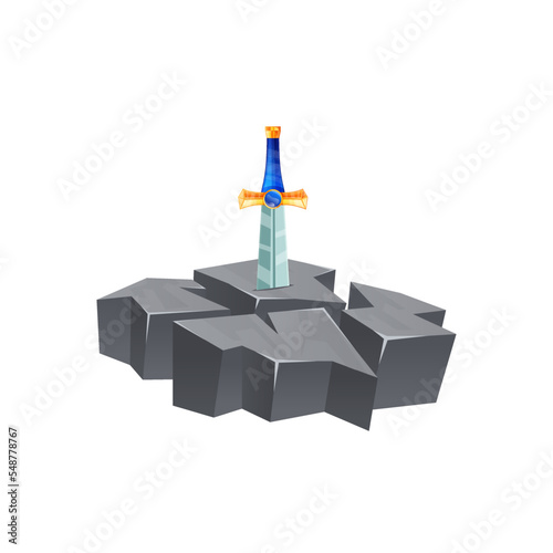 sword in stone illustration vector image