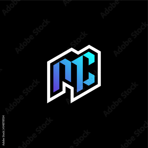 MC initial blue and white esport logo and monogram gaming ideas