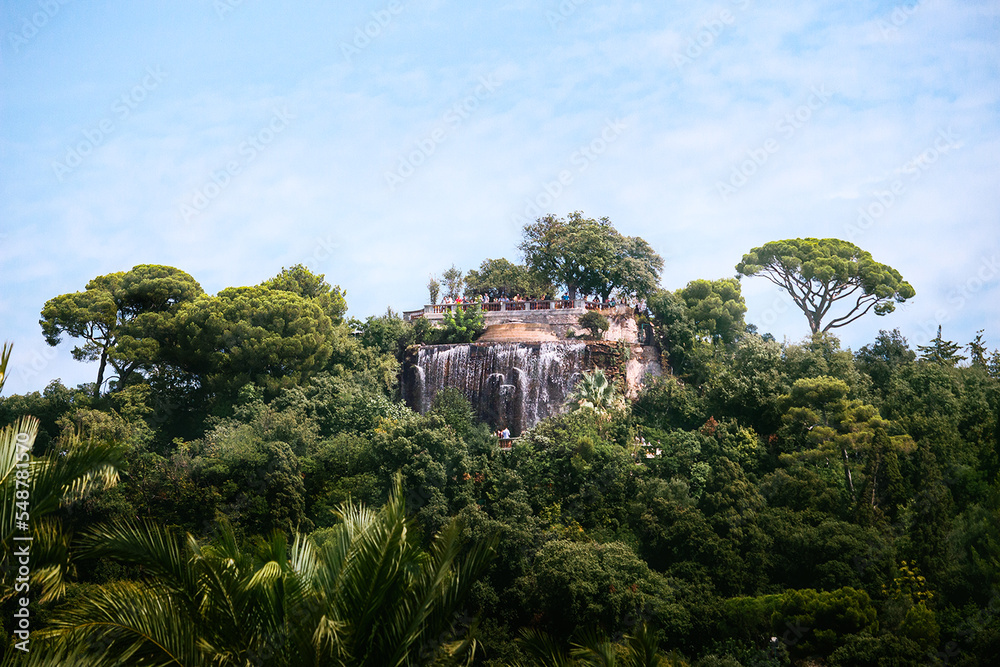Naklejka premium Waterfall and Trees in Nice, France.