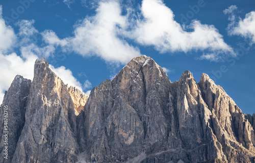 High mountains against blue sky background