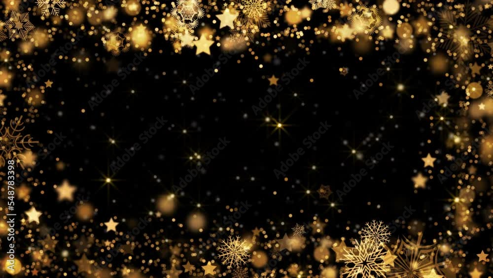 celebrate christmas gold frame background animation
