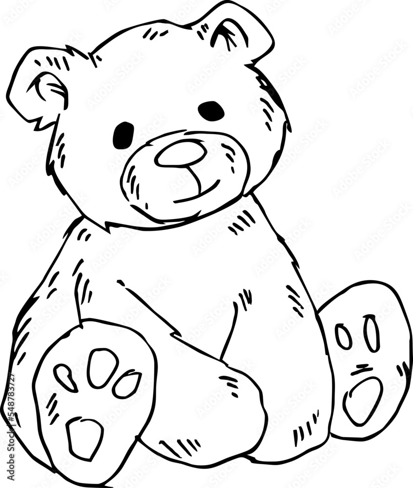 Cute Teddy bear, doodle illustration Cute Teddy bear, doodle illustration