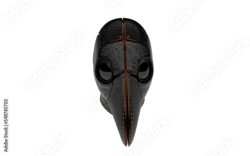 plague mask without hat on white background