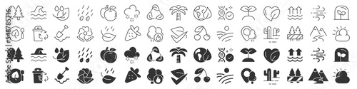 Bio and nature line excellent icons collection in two different styles. Thin outline icons pack. Vector illustration eps10