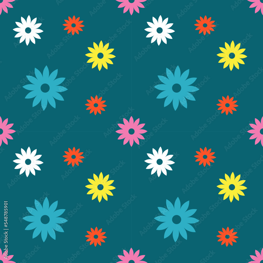 Flower seamless pattern with green background. Flower seamless pattern with green background.