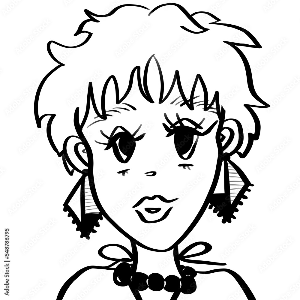 ショートカットでリゾートを楽しむ女の子