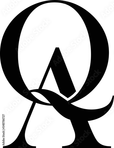 QA , AQ modern initial luxury monogram logo design 