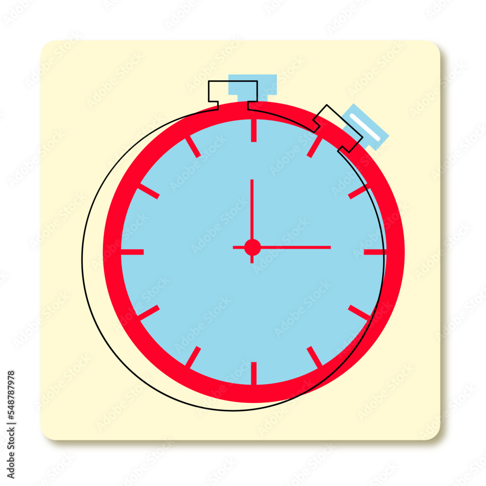 the isolated blue and red flat simple stopwatch the isolated blue and red flat simple stopwatch