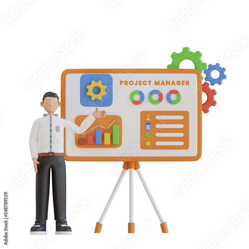 Monthly Report Business People 3D Illustration