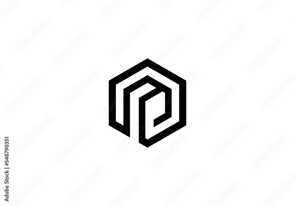 initial letter logo P hexagon initial company icon business logo background illustration initial letter logo P hexagon initial company icon business logo background illustration
