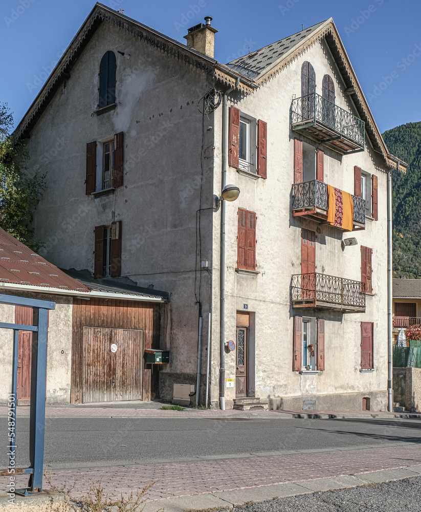 Street view in sunny Briancon, France