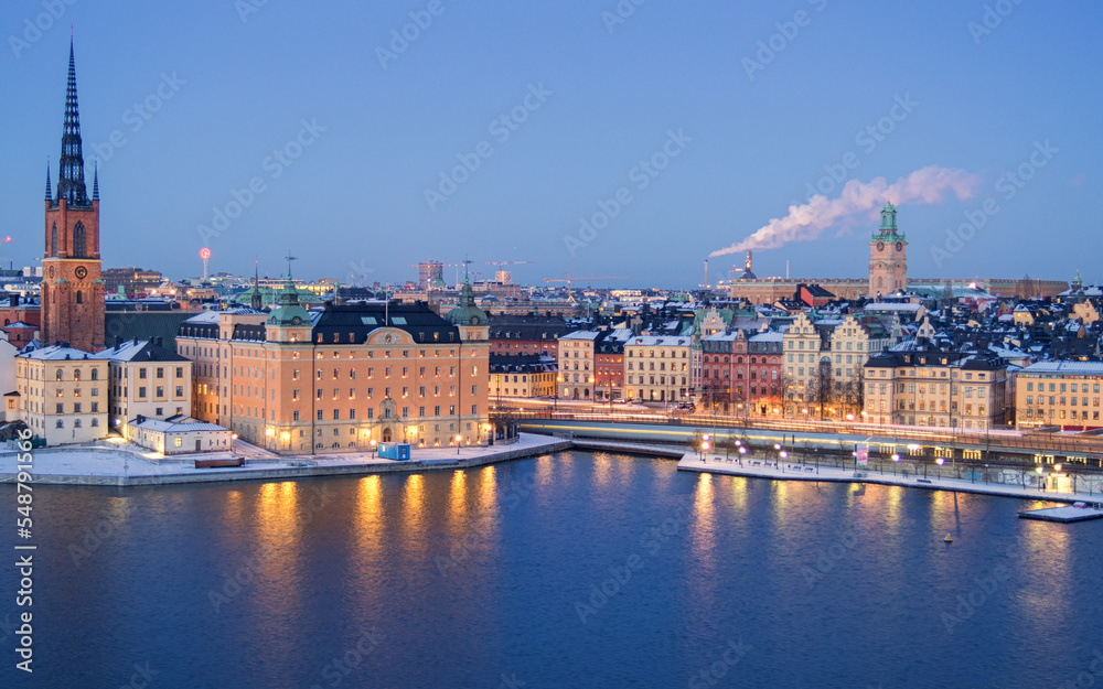 View of Stockholm Gamla Stan in Winter
