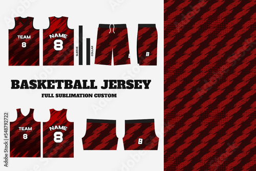 basketball jersey pattern design template. Abstract pattern background for basketball uniform, basketball sublimation, bicycle, e-sport, basketball, soccer, Fabric pattern, Sport background, Vector