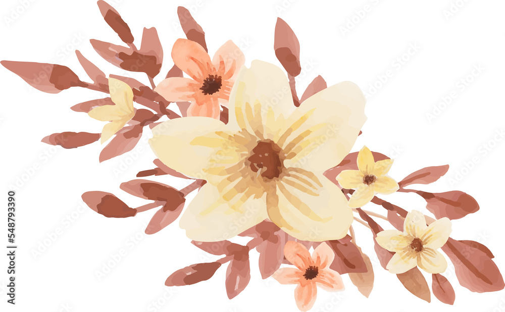 Watercolor Flower Arrangement Autumn Watercolor Flower Arrangement Autumn