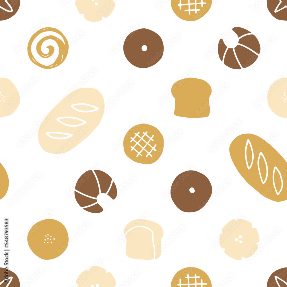 いろいろなパンのパターン素材 いろいろなパンのパターン素材