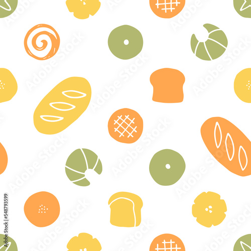 いろいろなパンのパターン素材