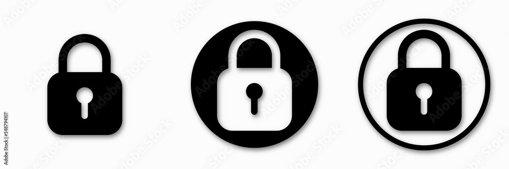 Lock padlock icons set. Vector illustration of security symbols. Lock padlock icons set. Vector illustration of security symbols.