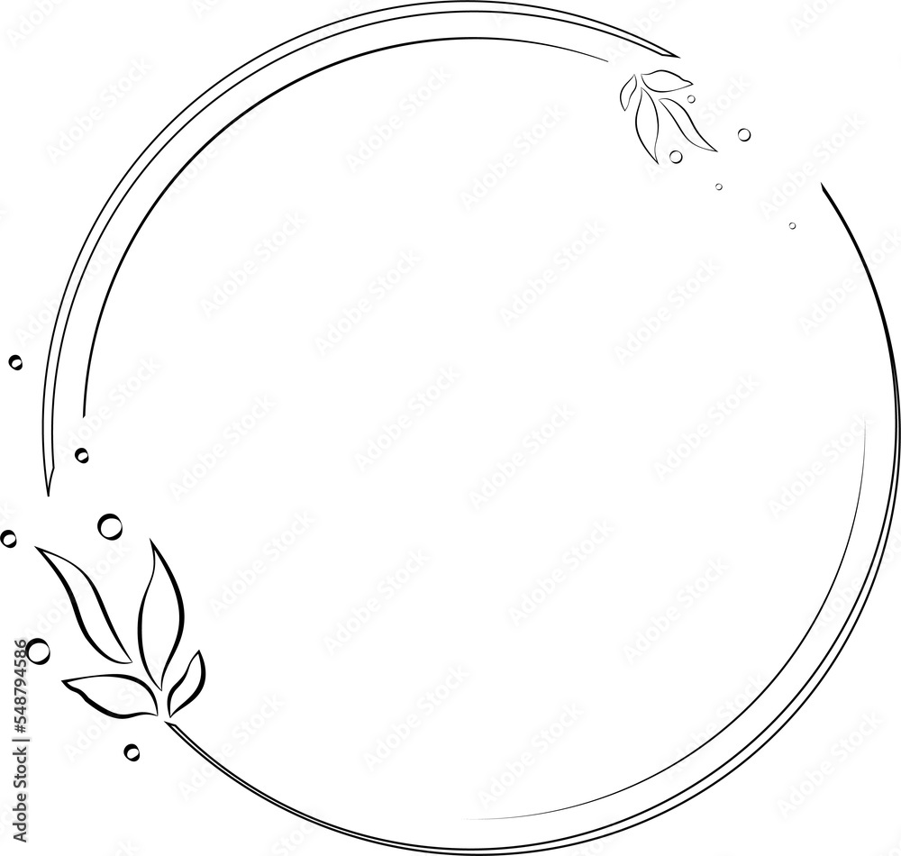 Circular frame decorated with some leaves suitable for graphic works templates and clip art Circular frame decorated with some leaves suitable for graphic works templates and clip art