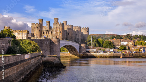 Conwy Castle  the awesome landmark medieval fortress in Wales  UK captured n the morning