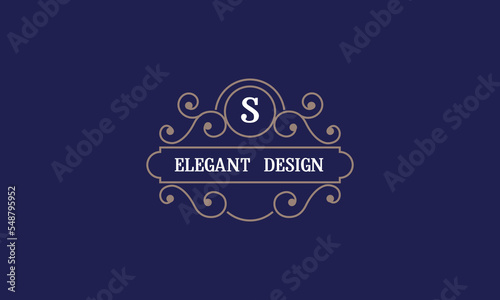 Wallpaper Mural Elegant monogram template with initial S. Sign for restaurant, jewelry, boutique, cafe, hotel, heraldry. Torontodigital.ca