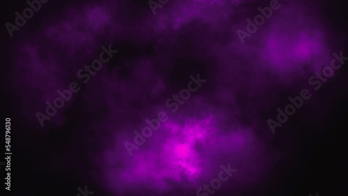 Overlays fog isolated on black background. Paranormal purple mystic smoke, clouds for movie scenes.