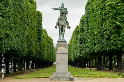 Statue of Simon Bolivar on horseback in Paris, France. photo