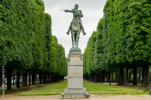 Statue of Simon Bolivar on horseback in Paris, France.