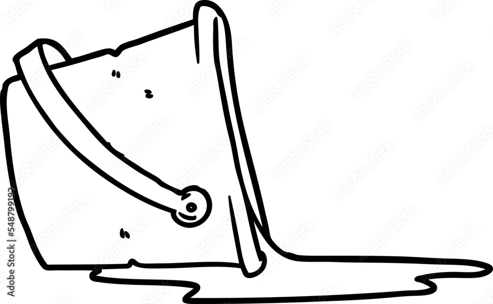cartoon spilled bucket of water Stock Vector Adobe Stock